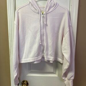Light Pink Aerie Cropped Hoodie